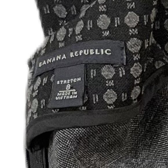 Banana Republic Graphic Sheath Dress Size 8 Black Gray Ponte Knit - Picture 14 of 16
